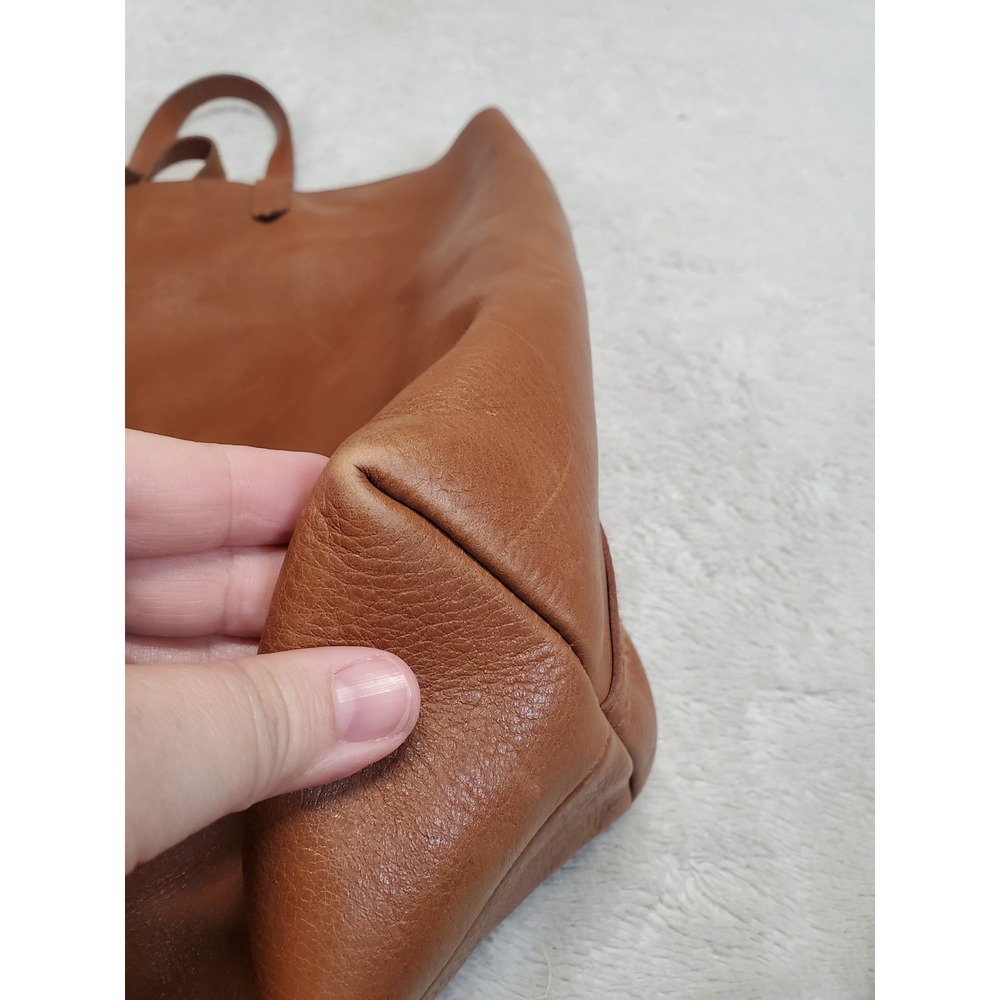 Madewell Tan Leather Large Tote Purse Bag Classic Clean Girl Boho Minimalist - Picture 5 of 14